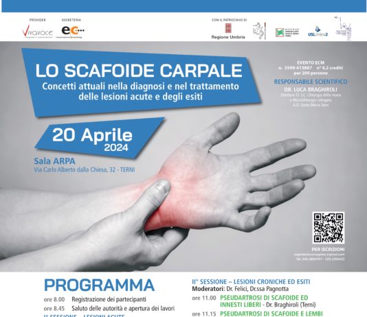 CONVEGNO: LO SCAFOIDE CARPALE. Concetti attuali nella diagnosi e nel trattamento delle lesioni acute e degli esiti